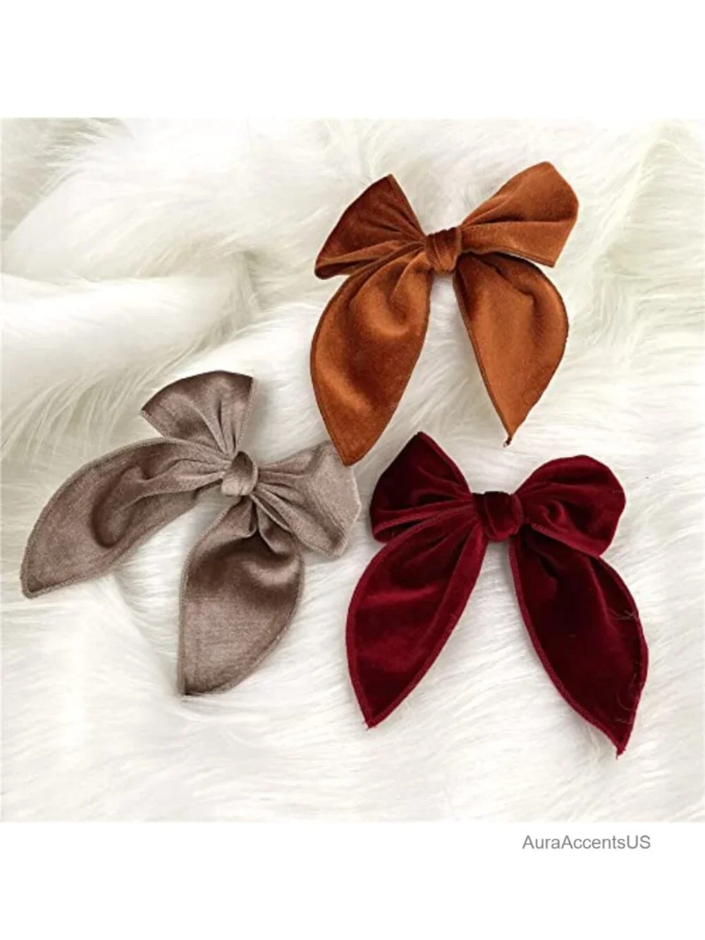 Velvet Bow Hair Clips Large Alligator Barrettes for Toddler Teen Girls